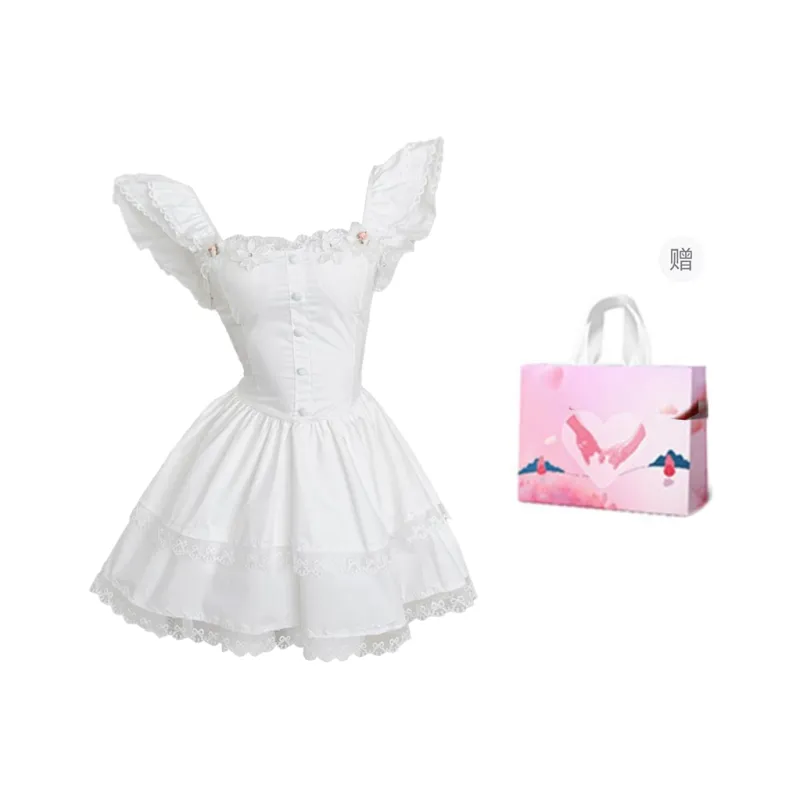 AURORA MUSE Short Sleeved Dress Women's White-6