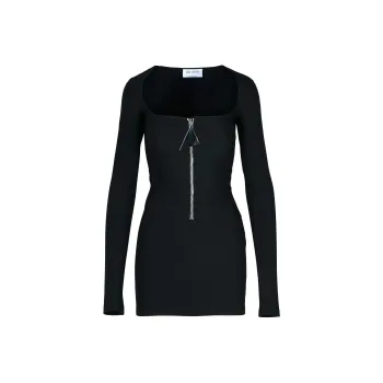 The Attico Scoop Neck Zip Detailed Mini Dress