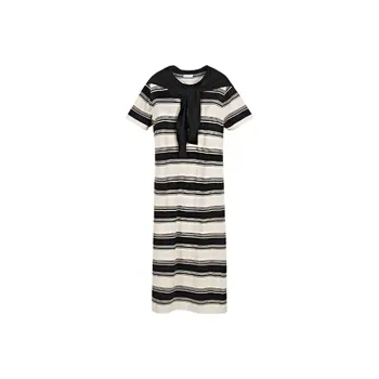 Hotwind Short Sleeved Dress Women's Black White