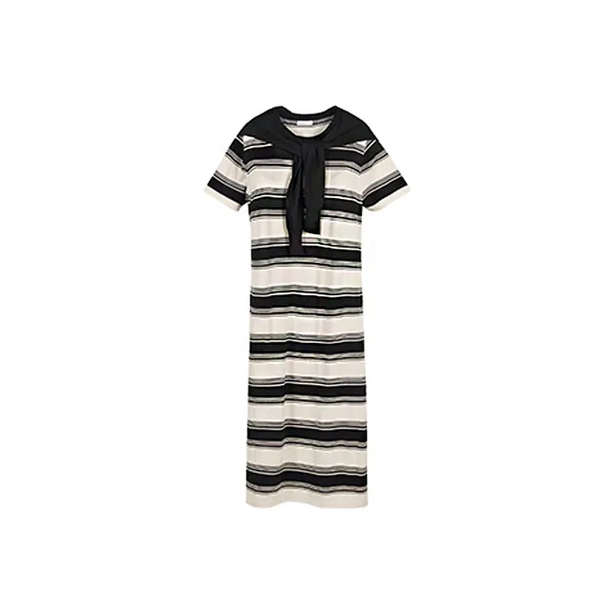 Hotwind Short Sleeved Dress Women's Black White-0