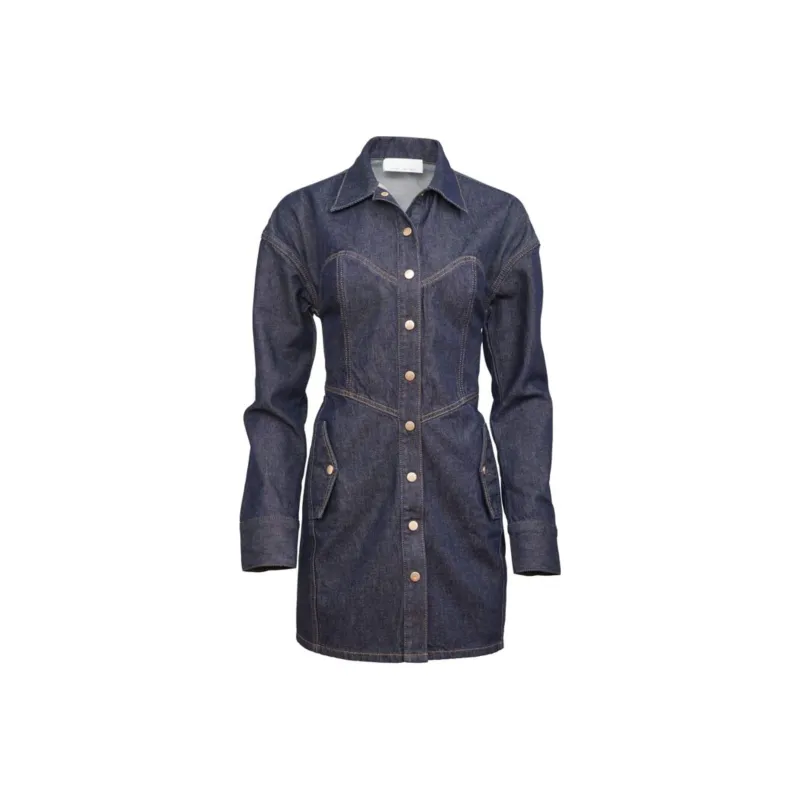 Fleur Du Mal Denim Shirt Dress-0