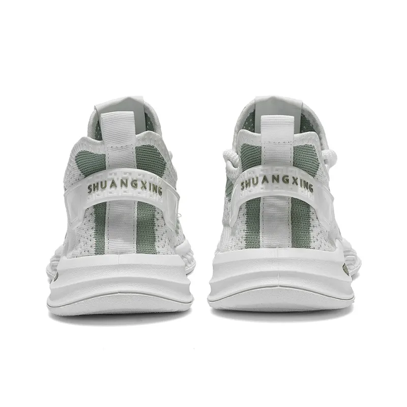 Binary Lightweight, Breathable, And Slip Resistant Low Top Casual Shoes Men's White Green-3