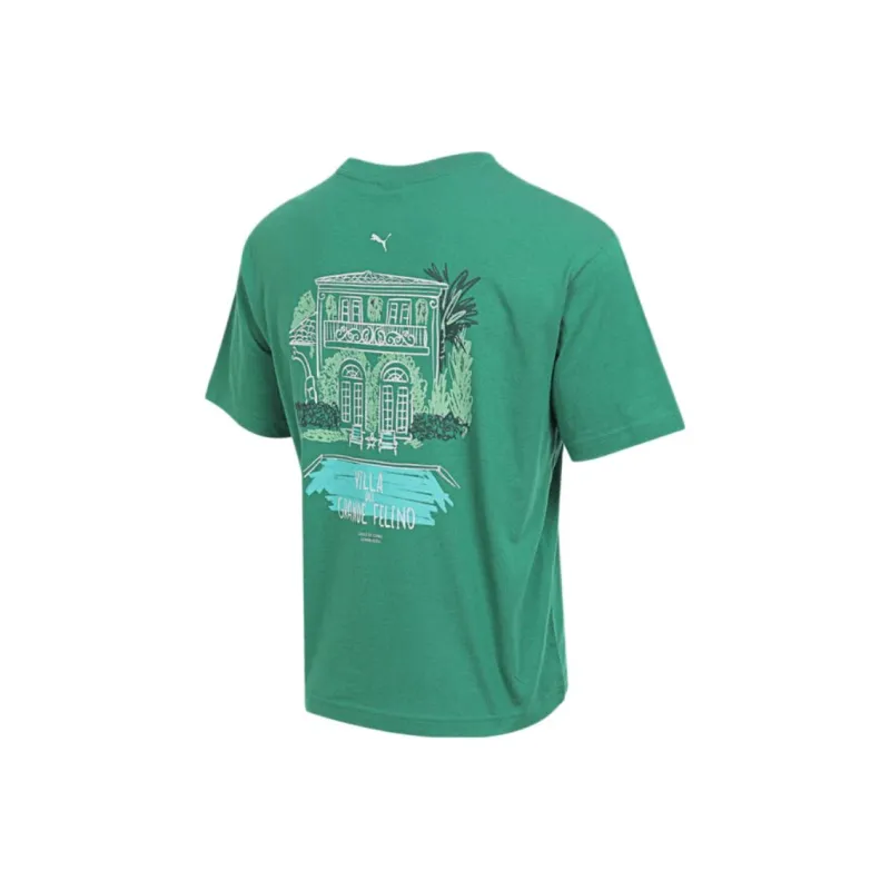 PUMA GRAPHICS SS25 T Shirt Unisex Green-1