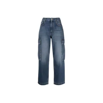 Stella McCartney High Waist Cropped Cargo Jeans