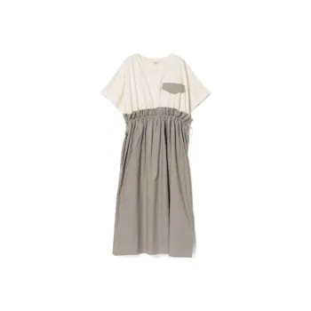 Beams Short Sleeved Dress Women's Gray
