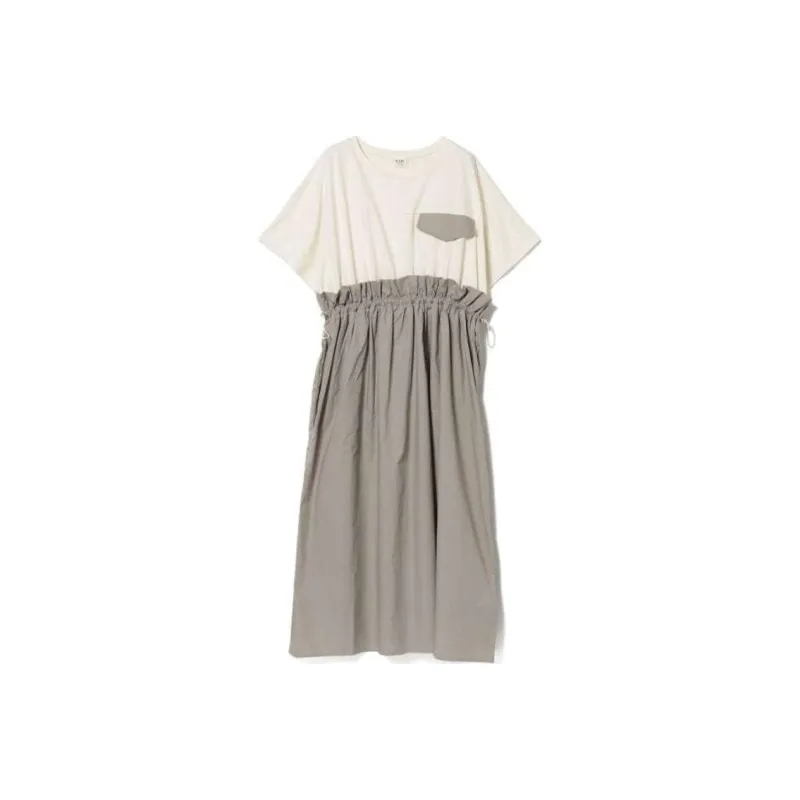 Beams Short Sleeved Dress Women's Gray-0