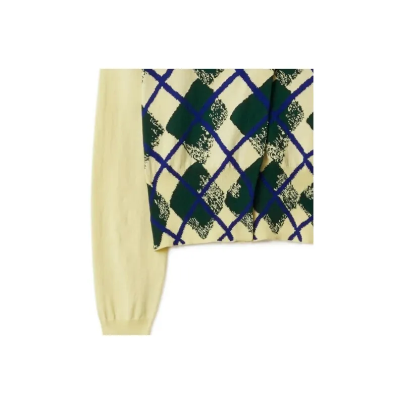 Burberry Argyle intarsia Cropped Cotton Jumper-4