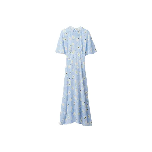 MIU MIU Short-Sleeved Raffiaes Women's Light Blue