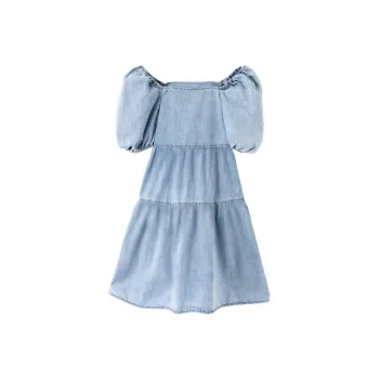 Yvetteclassic Short Sleeved Dresses Women's Denim Blue