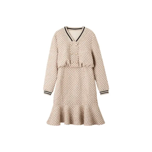 Dme Long Sleeved Dresses Women's Leather Pink