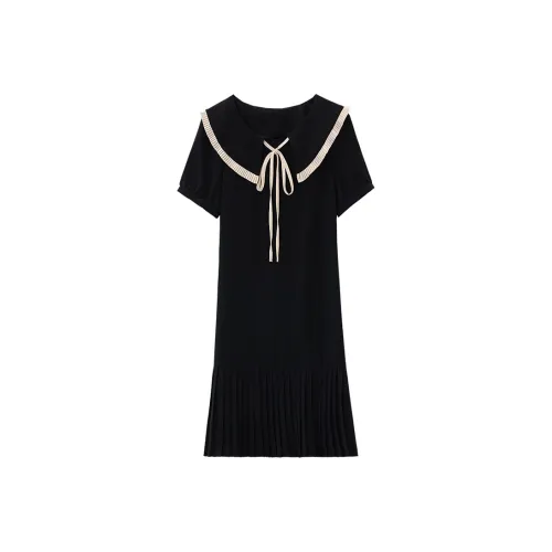 ABBY GODDESS Summer Short Sleeved Dresses Women's Black