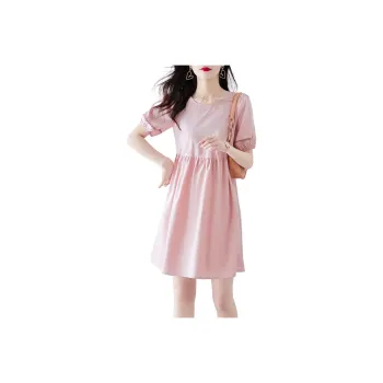 Still Quiet Short-Sleeved Dresses Women's Pink