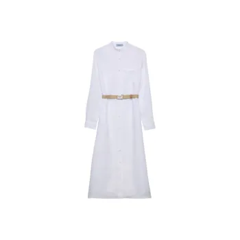 PRADA FW24 Long Sleeved Dress Women's White