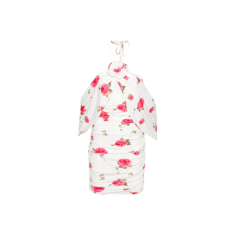 Magda Butrym Rose print Ruched Minidress-0