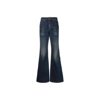 BALMAIN Logo detailing Flared Washed Jeans
