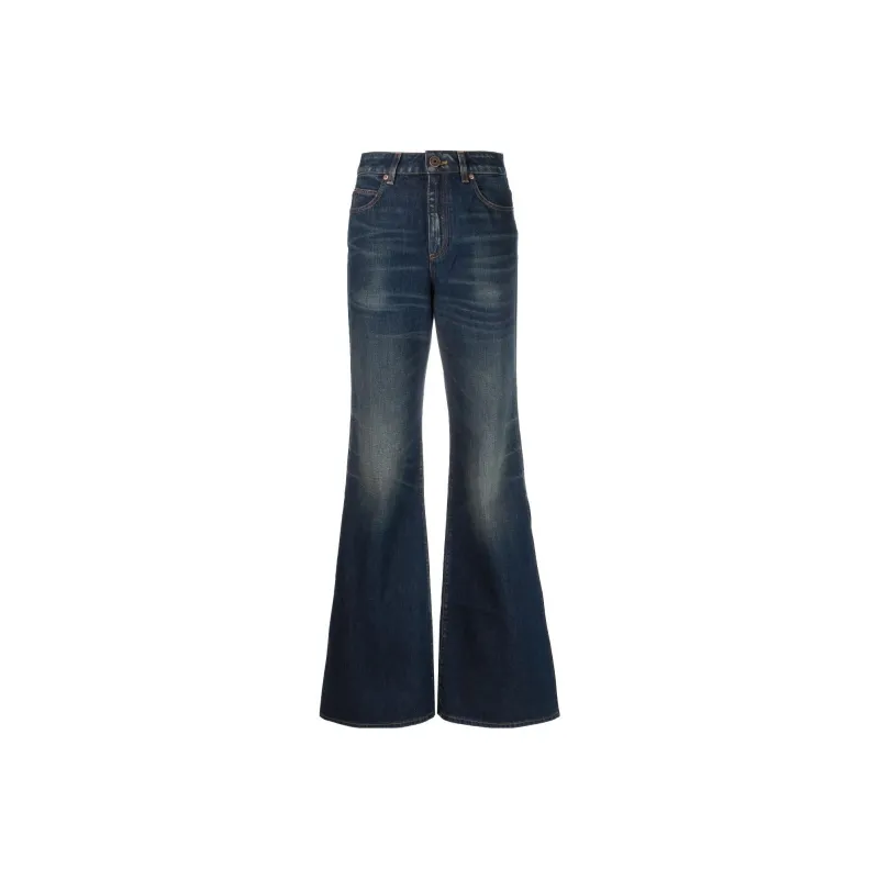 BALMAIN Logo detailing Flared Washed Jeans-0