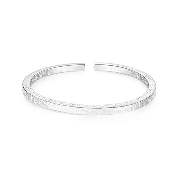 CHINA GOLD S999 Fine Silver Bangles Women's-0
