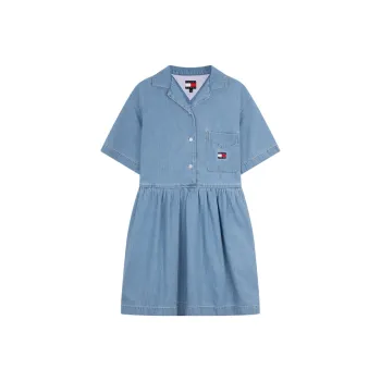 Tommy Hilfiger Short Sleeved Dress Women's Denim Blue