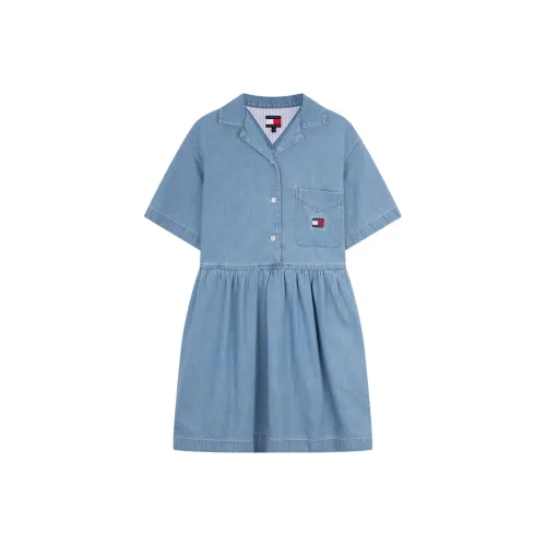 tommy color Hilfiger Short Sleeved Dress Women's Denim Blue