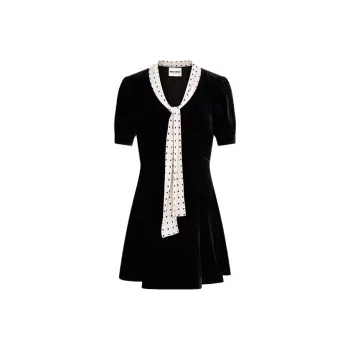 MIU MIU FW23 Short Sleeved Dress Women's Black