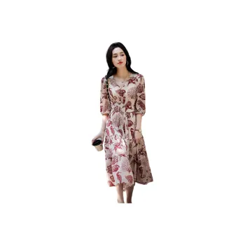 【dme】 Long Sleeved Dresses Women's Red