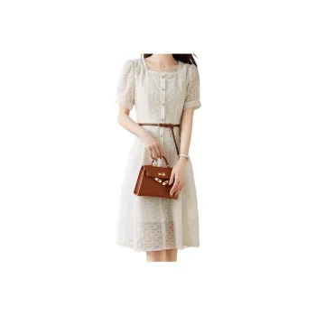 Like The Age Of Water Short Sleeved Dress Regular Women's Beige