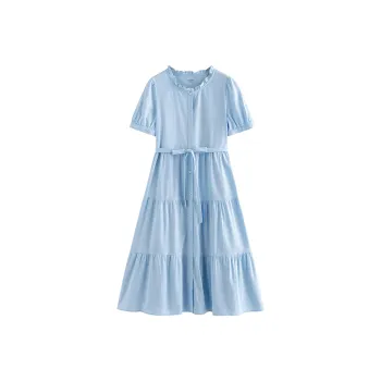 Inman Short Sleeved Dress Women's Mist Blue