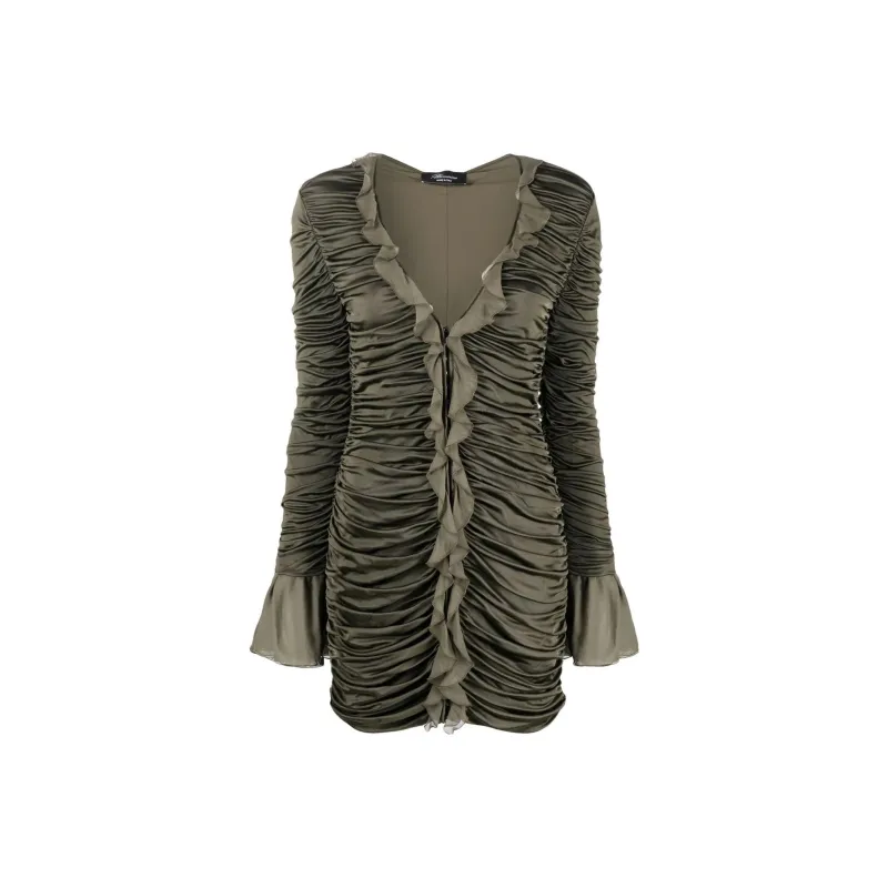 Blumarine Gathered Ruffled Minidress-0