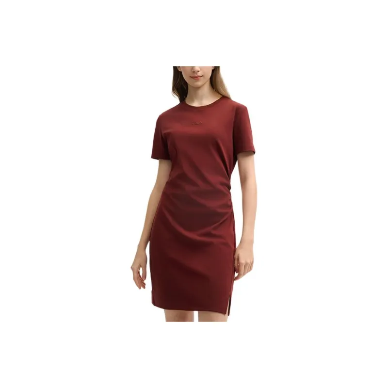 FILA ORIGINALE Short Sleeved Dress Women's Terracotta Red Brown-0