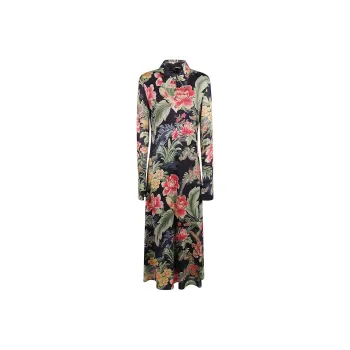 METROCITY Cons Floral-Print A-Line Midi Dress
