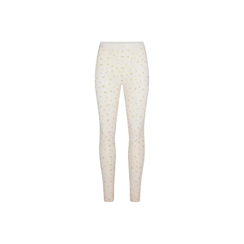 SKIMS SS24 Cotton Collection COTTON RIB LEGGING Leggings Women's MARIGOLD ROSEBUD PRINT/Wan Shu Ju Rose Print-0
