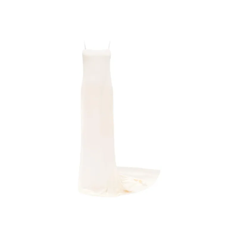 Jacquemus SS24 Le Mariage Collection Maxi Dress With Straps Slip Dresses Women's Off White/Ecru-0
