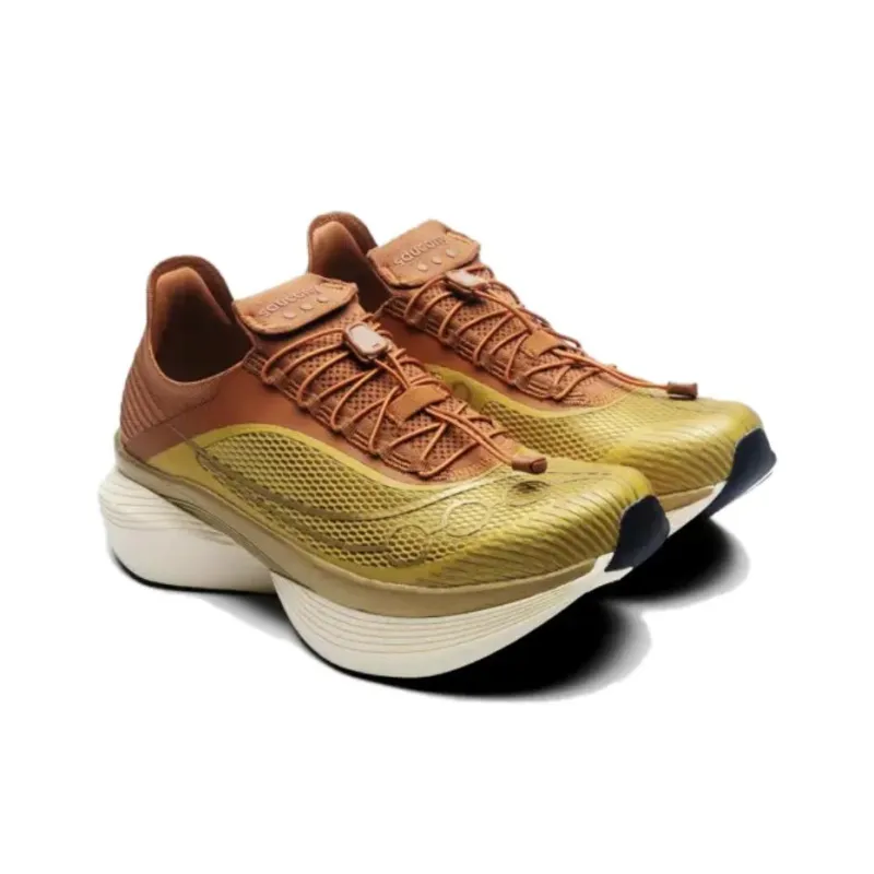 Saucony SILO Collection Anti Slip Wear Resistant Low Top Casual Running Shoes Unisex Yellow Brown-2