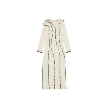 GANNI Long-Sleeved Dresses Women's Yellow Cream