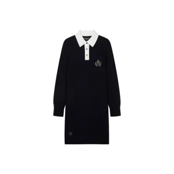 Teenie Weenie Long Sleeved Dress Women's Navy Blue