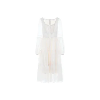 Blovelan Long Sleeved Dress Women's Apricot