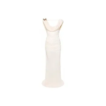 Blumarine Butterfly-brooch Maxi Dress