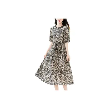 Yi Mengyuan Silk Short Sleeved Dress Women's Black