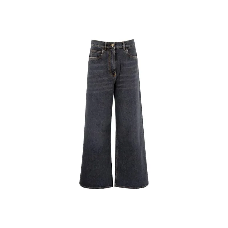 ETRO Wide Leg Washed Denim Jeans-0
