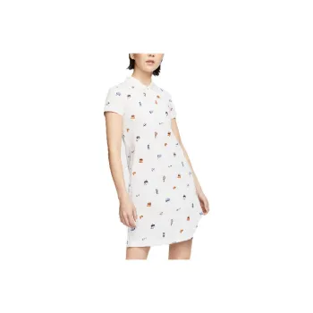 Nike Dri Fit Short Sleeved Dresses Women's White/Gemstone Orange