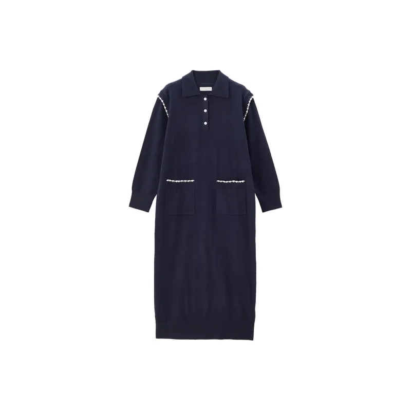 UNIQLO Long-Sleeved Dresses Women's Moonlit Blue-0