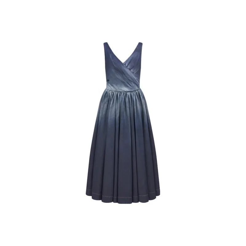 DIOR Sleeveless Dress Women's Blue-0