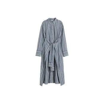 H&M Long Sleeved Dress Women's Blue Stripes