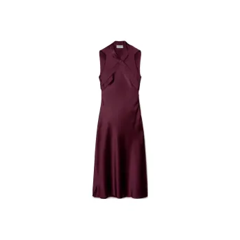OFF WHITE Crossover strap Satin Midi Dress