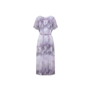 BBLLUUEE Short Sleeved Dress Women's Mist Purple