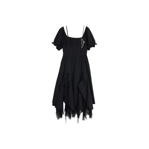SETIROM Short Sleeved Dress Women's Black