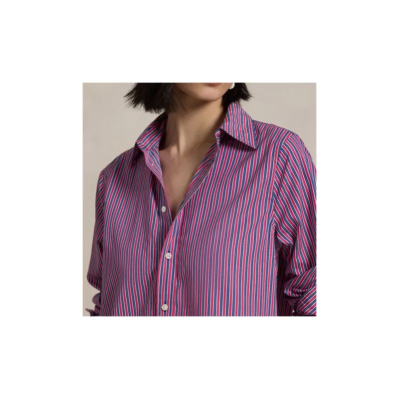 Polo Ralph Lauren SS25 Long-Sleeved Dresses Loose Fit Style Women's Fuchsia-4
