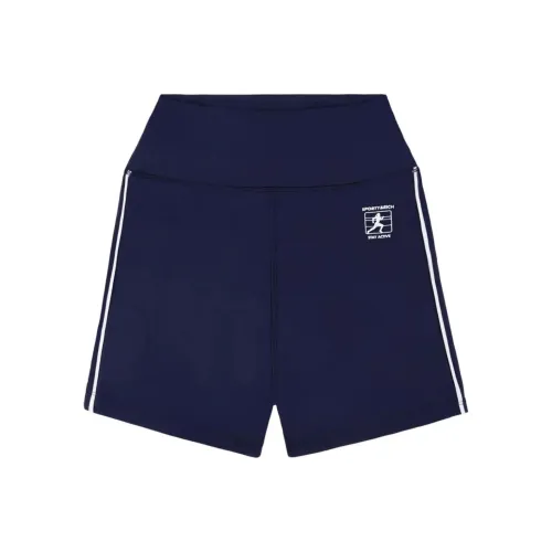 SPORTY & RICH Runner Box Biker Short 'Navy/White'