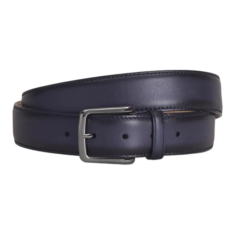 TOD'S Leather, Metal Leather Belts Unisex Blue 3.6CM-0