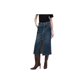 ONLY Denim Long Skirts Women's J34 390 Washed Denim Blue